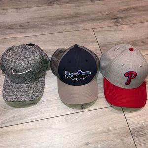 Patagonia, Phillies and Nike hats